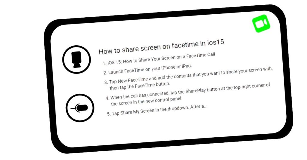 How To Share Screen on Facetime in iOS15?