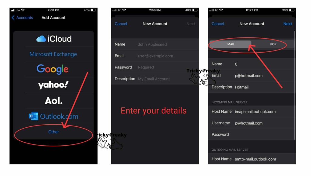 Guide to manually add a new email to iPhone
