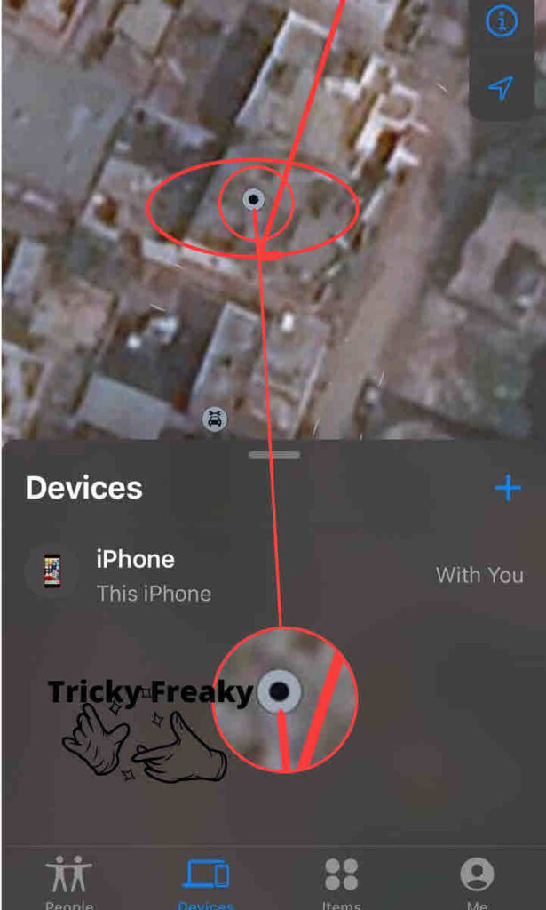 What does the black circle mean on Location iPhone?
