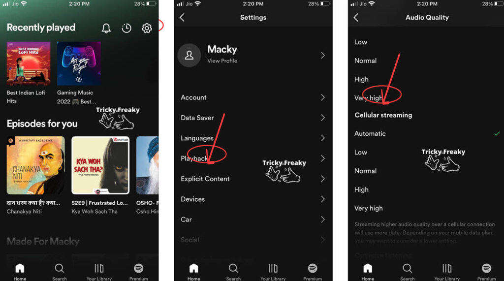 Increase volume in your Spotify app of your iPhone