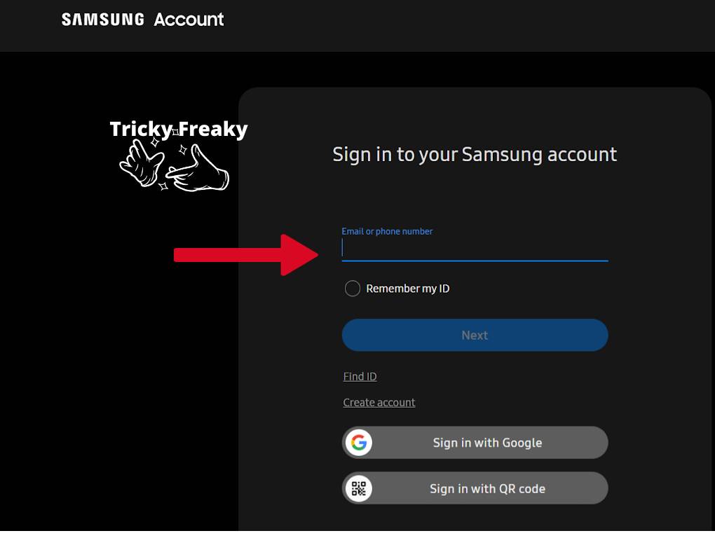 Log Into your Samsung account