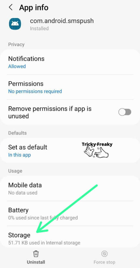 Storage, How to fix com.android.smspush has stopped
