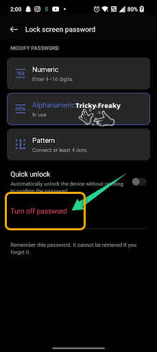 Turn-off-password