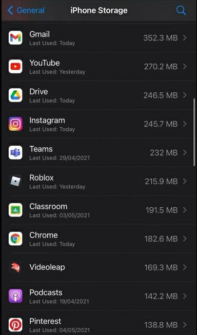 iPhone Storage apps