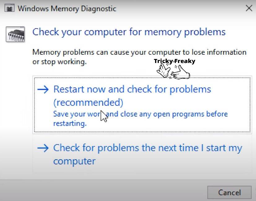  memory diagnostics tool