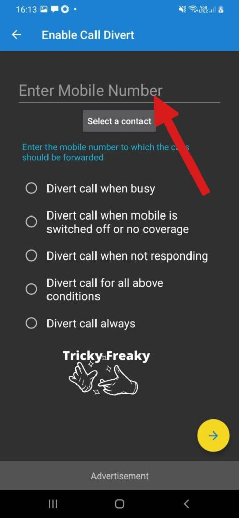 enable Call Divert