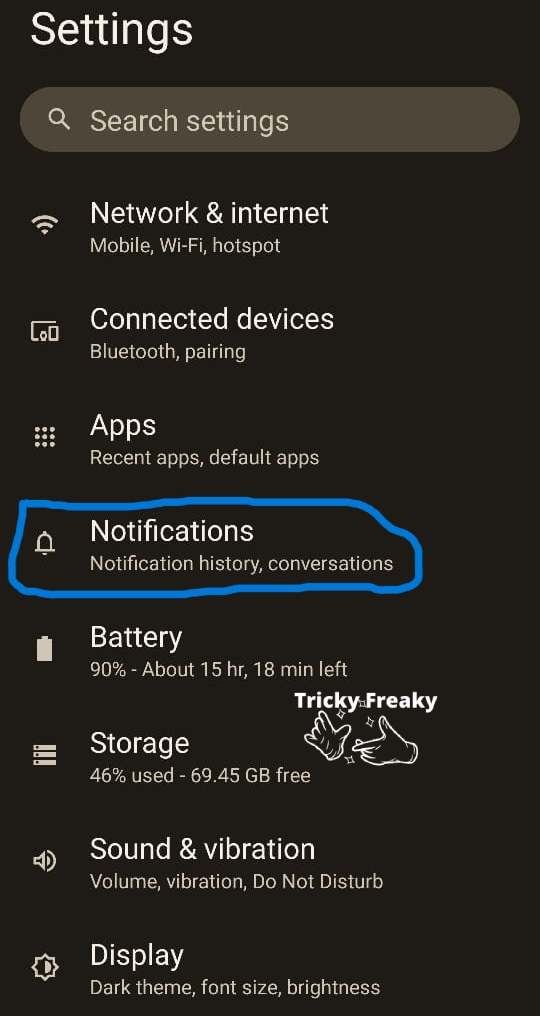 Tap on the Quick Settings icon in the notification bar