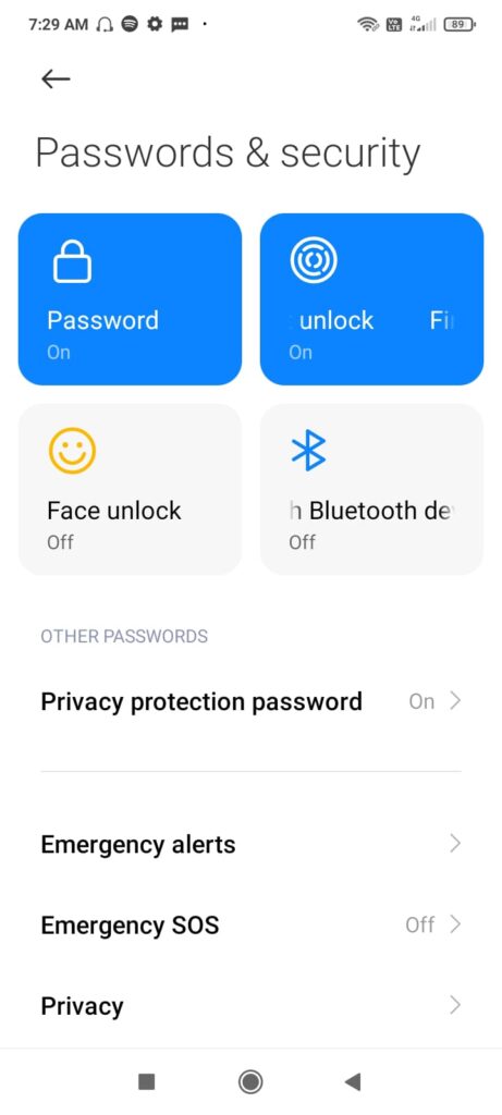 Password and security: Protect your device