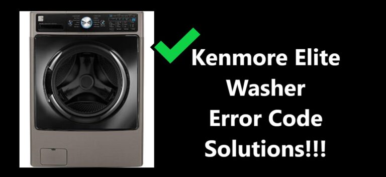 Kenmore Elite Washer Error Code
